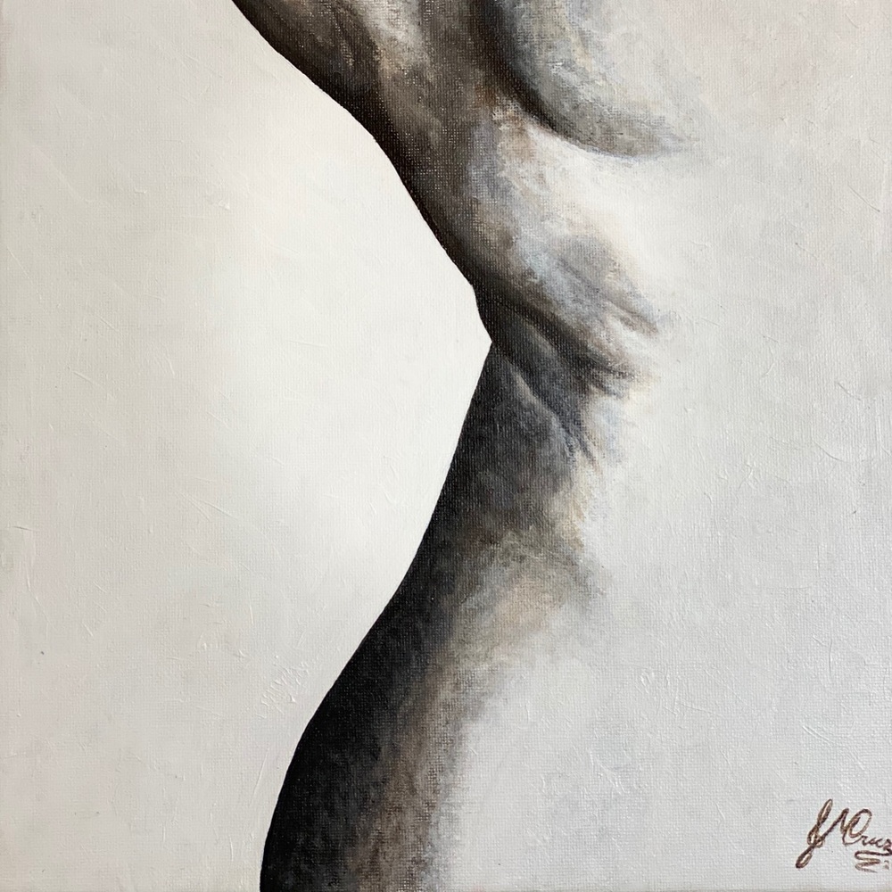 Nude original painting Body in shade singned, artist J Cruz acrylic hand painted - Picture 5 of 9